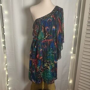 Bisou Bisou One Shoulder Dress - Multicolor